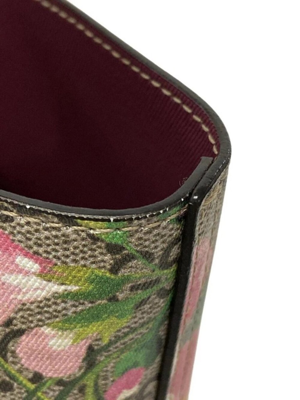 GUCCI GG Blooms 372613 Gray Bordeaux Multi PVC Leather - Tote Bag - Picture 11 of 15